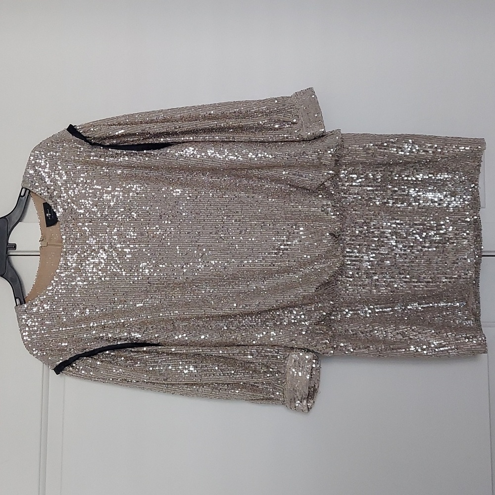 7 For All Mankind Sequin Long Sleeve Mini Dress Size L